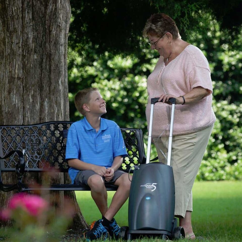 Caire Eclipse 5 Taşınabilir Oksijen Cihazı - Sürekli Akım ve Tetiklemeli Akım ile Çalışan Oksijen Konsantratörü