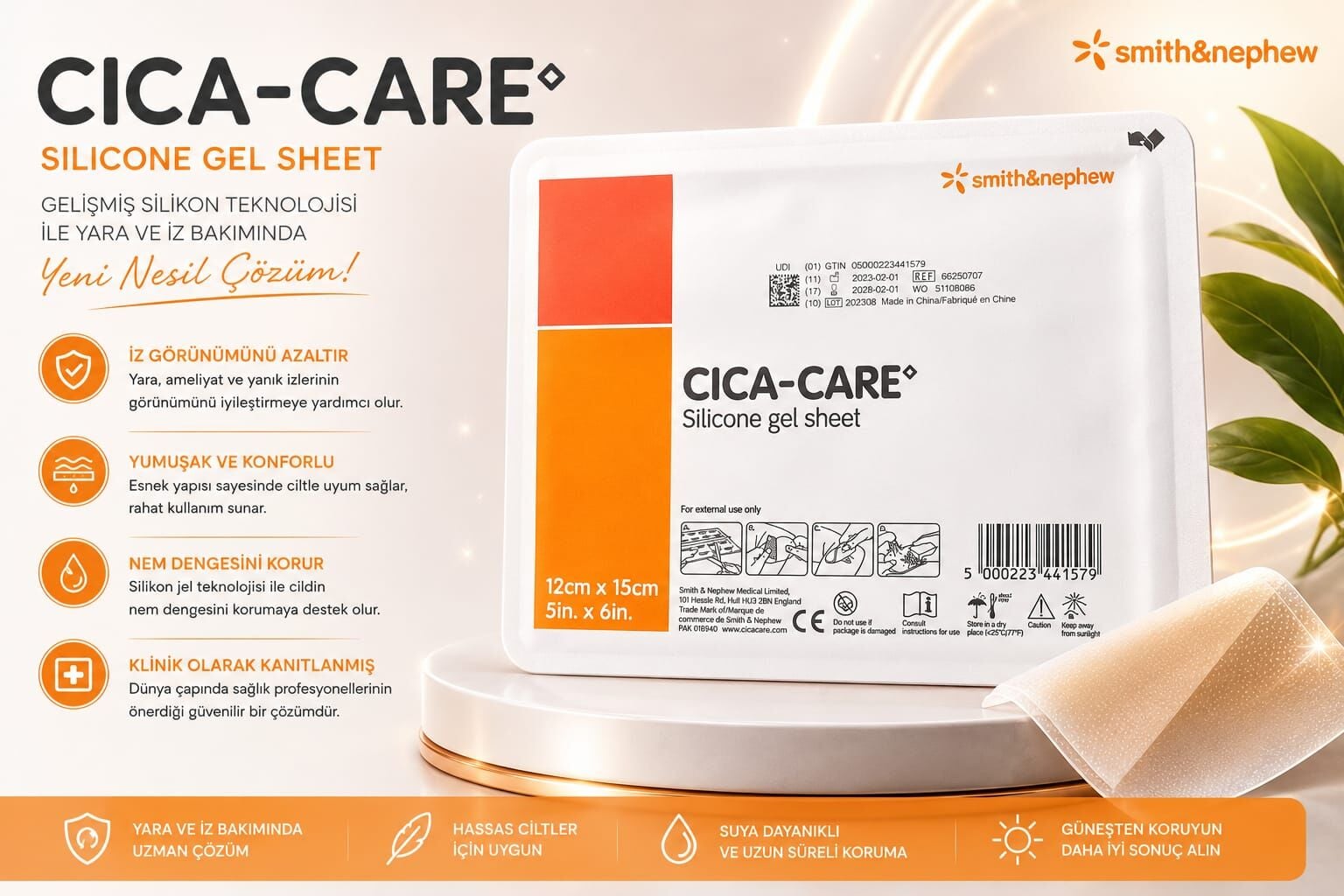 Cıca Care Medikal Silikon Jel Tabaka-İz Giderici 12cmx15cm