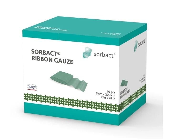 SORBACT® RIBBON GAUZE  Bakteri Bağlayıcı Şerit Yara Örtüsü   5 × 200 cm