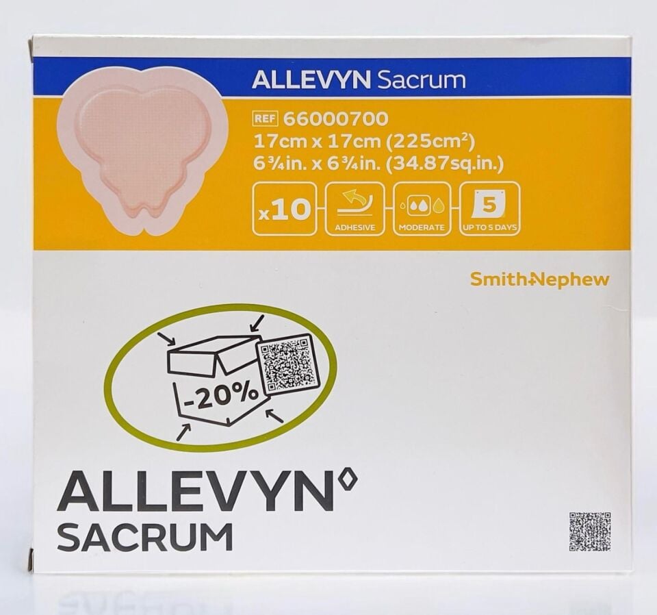 Allevyn Sacrum Köpük, Sakrum Kalça Yara Örtüsü Bası Ve Yatak Yarası Tedavisi 17x17cm
