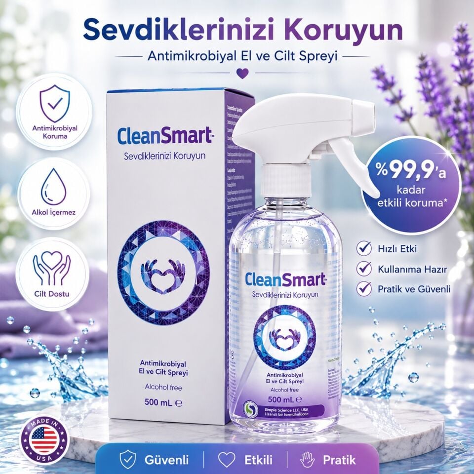 CLEANSMART Antimikrobiyal El ve Cilt Spreyi 500 ml