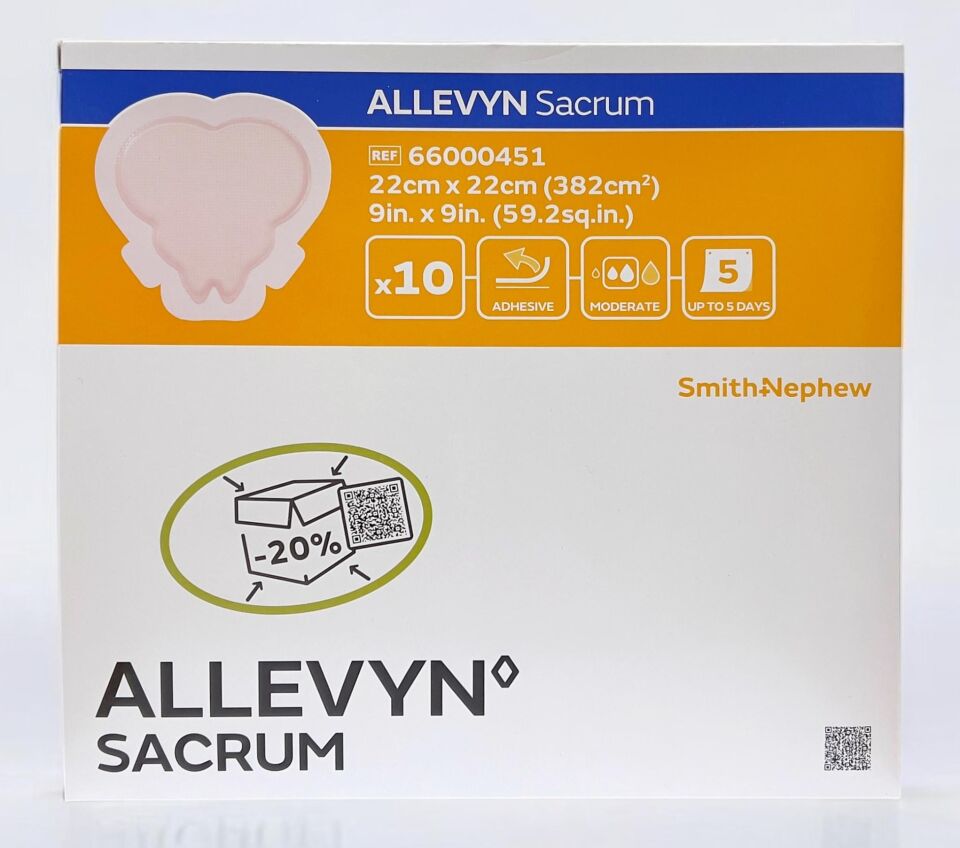 Allevyn Sacrum Köpük, Sakrum Kalça Yara Örtüsü Bası Ve Yatak Yarası Tedavisi 22x22cm