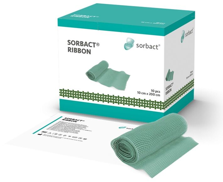 SORBACT® RIBBON GAUZE  Bakteri Bağlayıcı Şerit Yara Örtüsü   10 × 200 cm