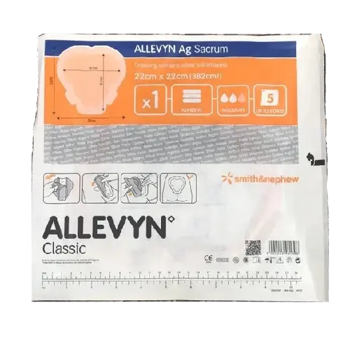 ALLEVYN Ag Sacrum Yapışkanlı Antimikrobiyal Köpük Örtü 22cm x 22cm