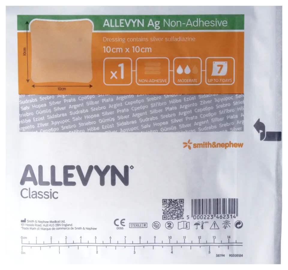 ALLEVYN AG YAPIŞKANSIZ Antimikrobiyal Köpük Örtü 10 cm x 10 cm 1 Adet