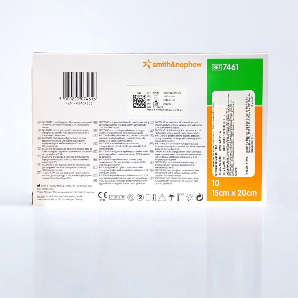 Bactıgras Parafinli Antiseptik Tül Sargı Bezi 15cm x 20cm