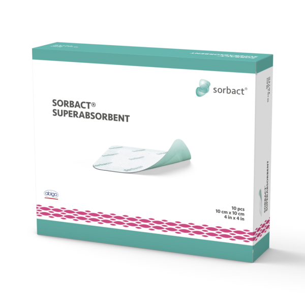 SORBACT® SUPERABSORBENT Bakteri Bağlayıcı Süper Emici Yara Örtüsü 10 x 10 cm