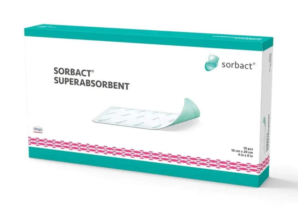 SORBACT® SUPERABSORBENT Bakteri Bağlayıcı Süper Emici Yara Örtüsü 10 x 20 cm