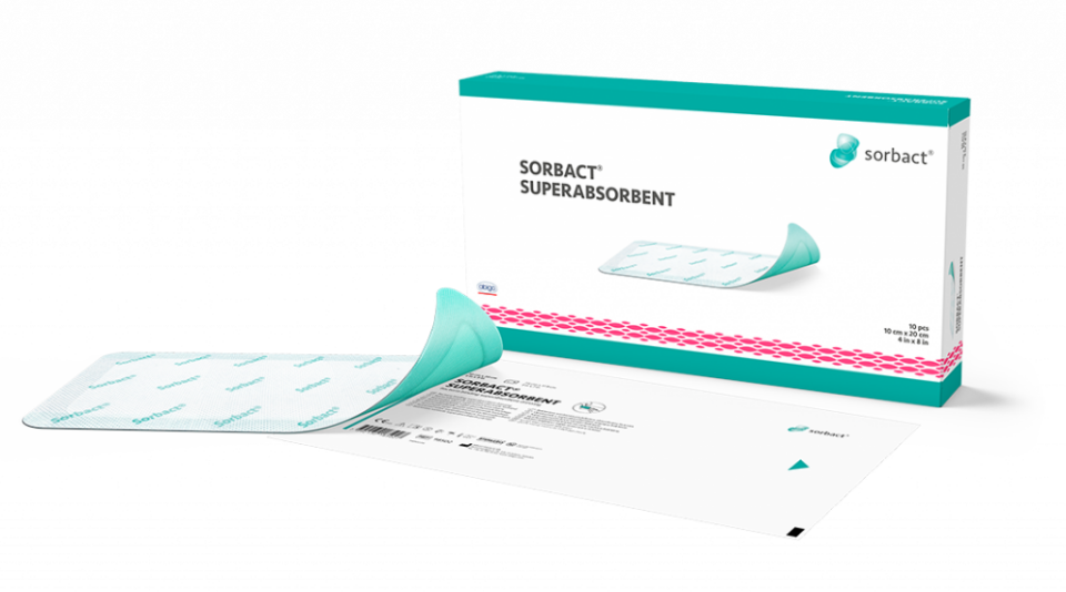 SORBACT® SUPERABSORBENT Bakteri Bağlayıcı Süper Emici Yara Örtüsü 10 x 20 cm