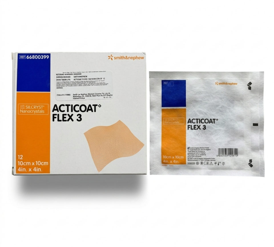 Acticoat Flex-3 Gümüşlü Antimikrobiyal Bariyer Örtü 10cm X 10cm 