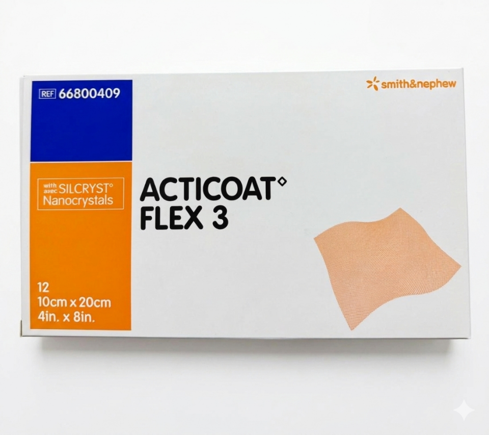 Acticoat Flex-3 Gümüşlü Antimikrobiyal Örtü 10cm X 20cm 