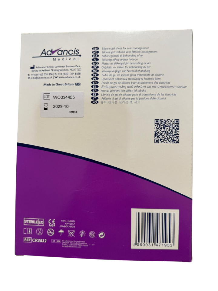 Advasil Conform Medikal Silikon Jel Tabaka (10cm x 15cm) – Profesyonel Yara İzi Yönetimi