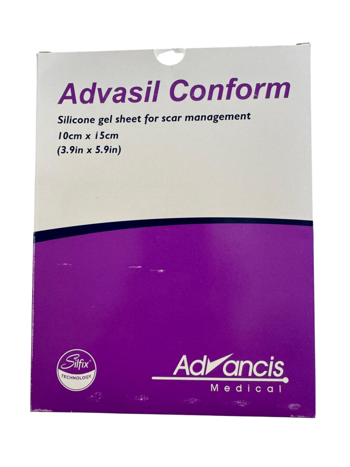 Advasil Conform Medikal Silikon Jel Tabaka (10cm x 15cm) – Profesyonel Yara İzi Yönetimi