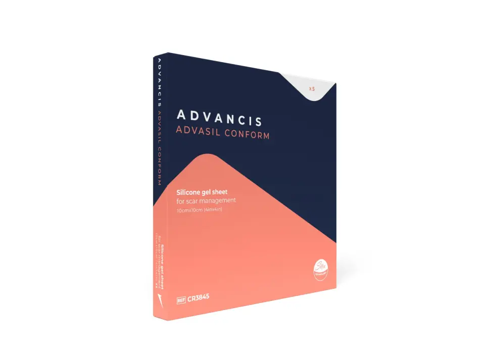 Advasil Conform Medikal Silikon Jel Tabaka (10cm x 10cm) –İz Giderici-Scar Tedavisi- Profesyonel Yara İzi Yönetimi