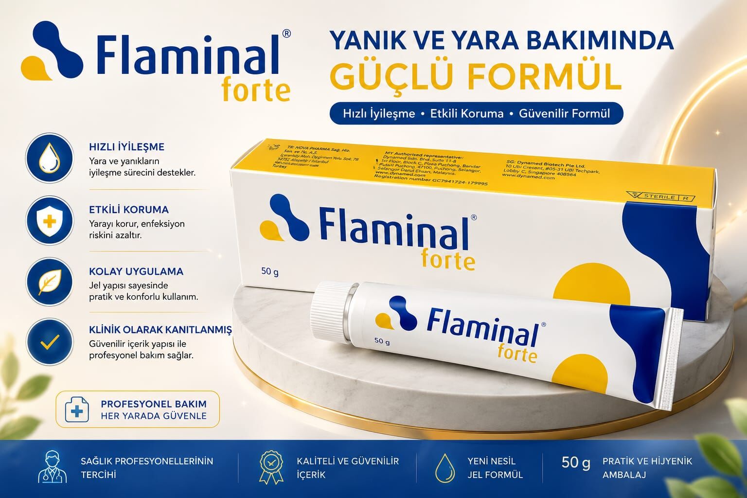 Flaminal Forte 50gr Yara Bakımında Enzim Aljinat Teknolojisi