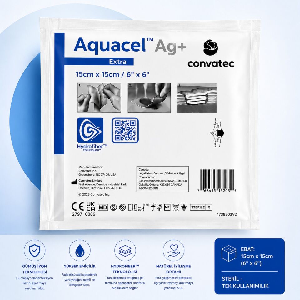 Aquacel Ag Gümüşlü Yara Örtüsü 15x15 cm