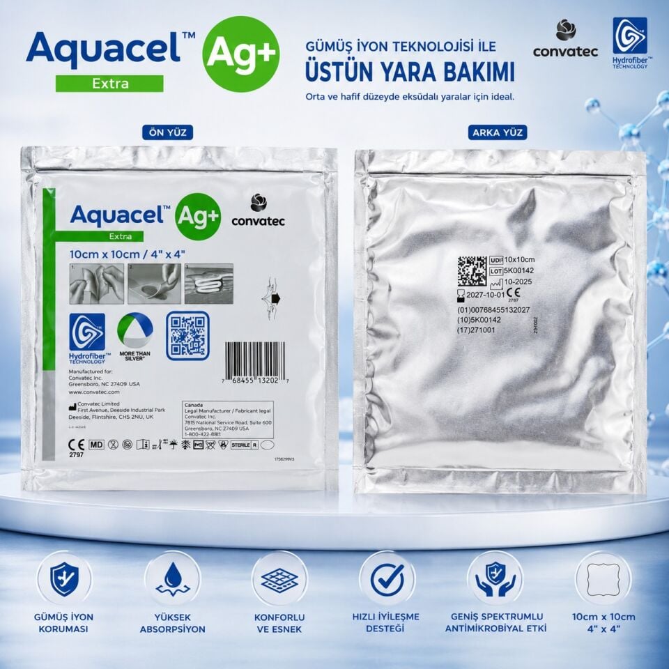 Aquacel Ag Gümüşlü Yara Örtüsü 10x10 cm