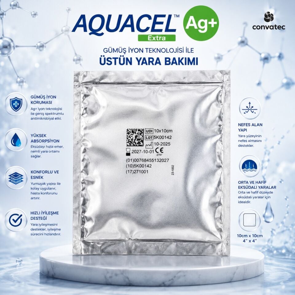 Aquacel Ag Gümüşlü Yara Örtüsü 10x10 cm