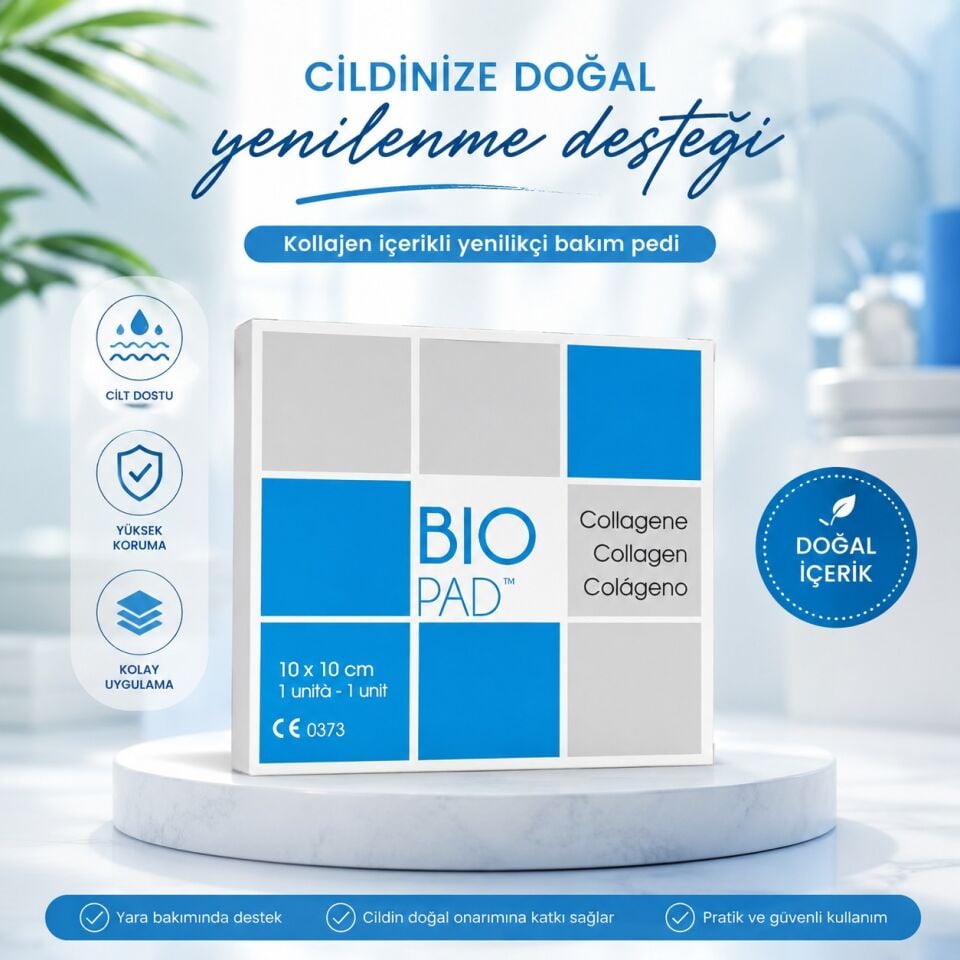 Biopad Collagen Sünger Kolajen Ped 10x10cm