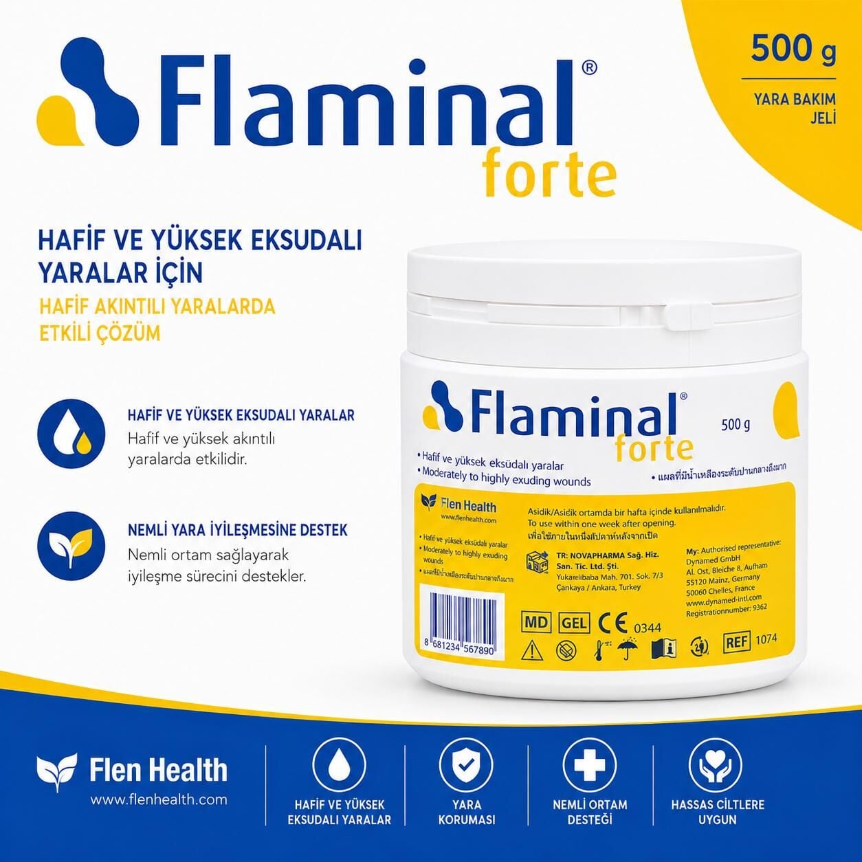 Flaminal Forte 500gr Yara Bakımı Enzim Aljinat Teknolojisi